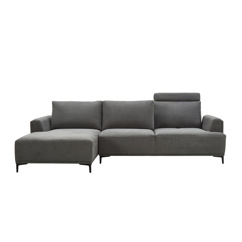 Modern Sectional Lucca Sectional Sofa with Push Back Functional, Left Facing Grey Color - CF-38L2G02L. Picture 3