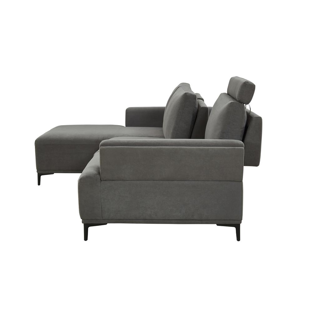 Modern Sectional Lucca Sectional Sofa with Push Back Functional, Left Facing Grey Color - CF-38L2G02L. Picture 4