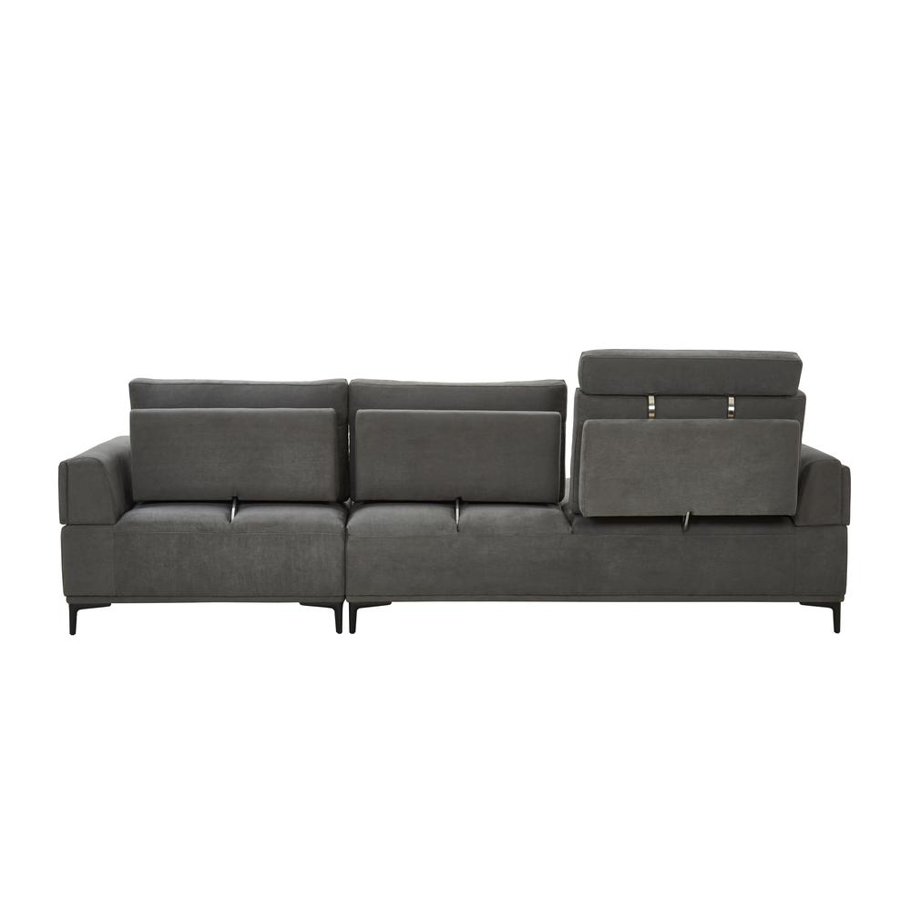 Modern Sectional Lucca Sectional Sofa with Push Back Functional, Left Facing Grey Color - CF-38L2G02L. Picture 5