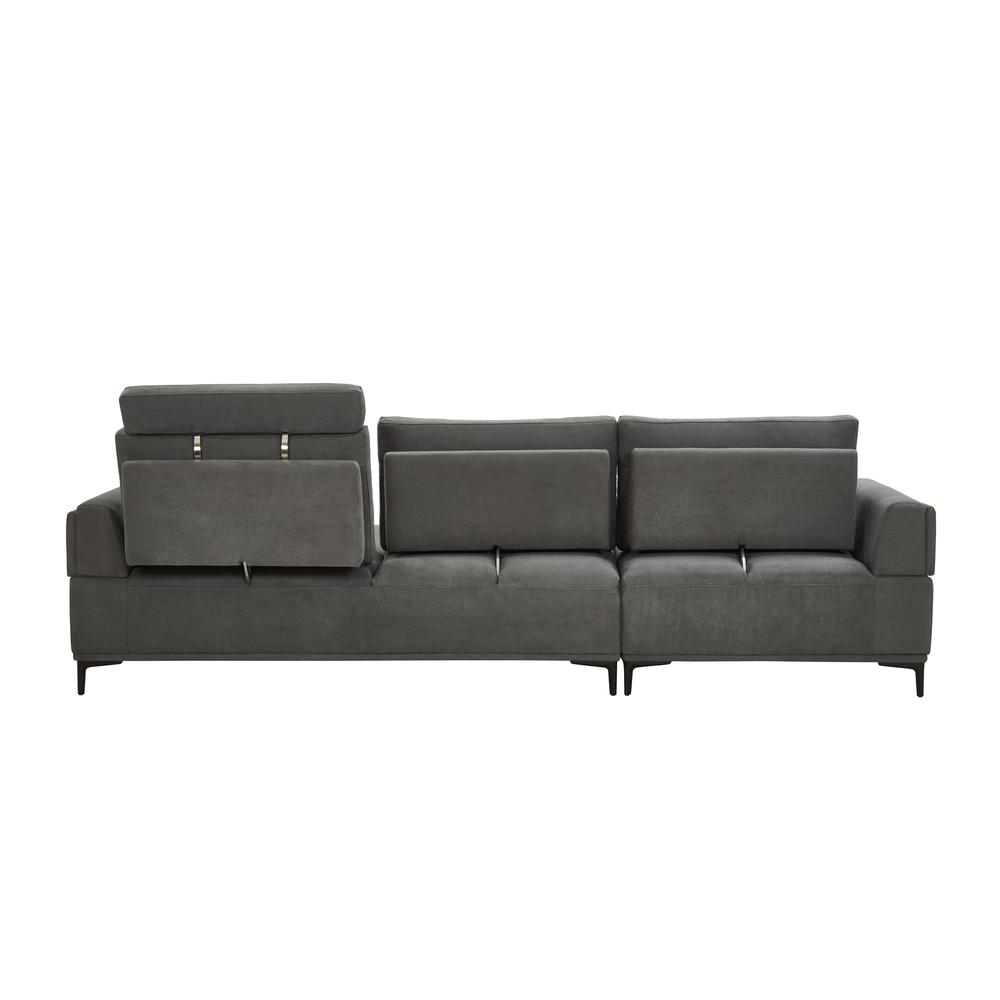Modern Sectional Lucca Sectional Sofa with Push Back Functional, Right Facing Grey Color - CF-38L2G02R. Picture 5