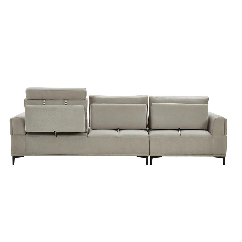 Modern Sectional Lucca Sectional Sofa with Push Back Functional, Left Facing Beige Color - CF-38L2G05L. Picture 6