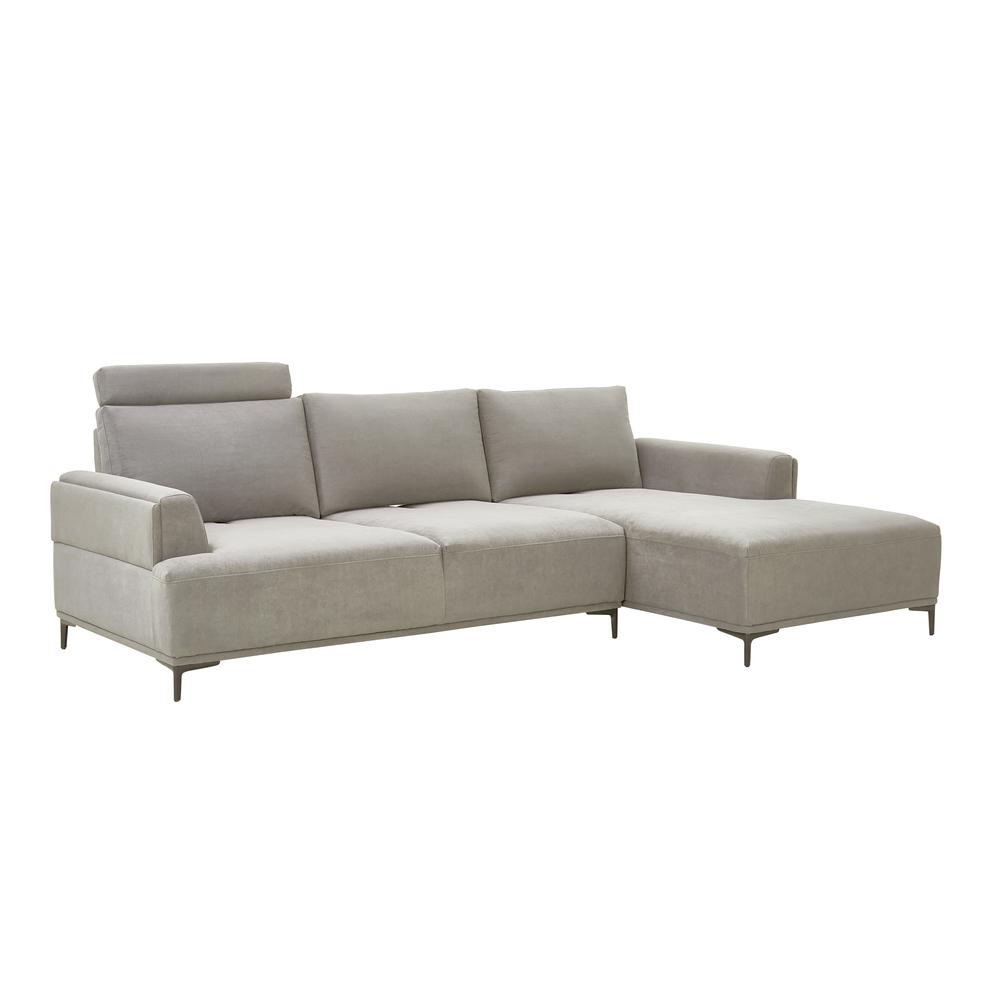 Modern Sectional Lucca Sectional Sofa with Push Back Functional, Right Facing Beige Color - CF-38L2G05R. The main picture.
