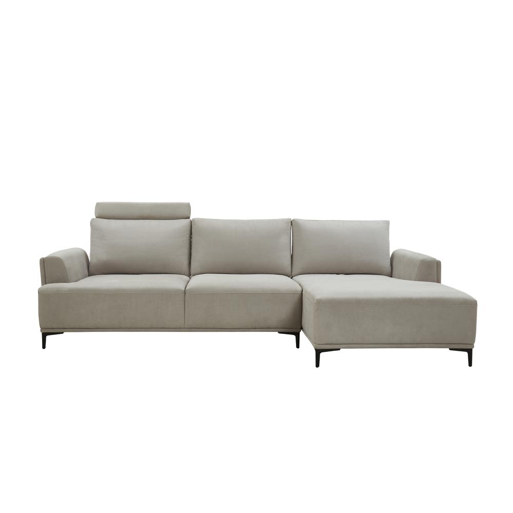 Modern Sectional Lucca Sectional Sofa with Push Back Functional, Right Facing Beige Color - CF-38L2G05R. Picture 3