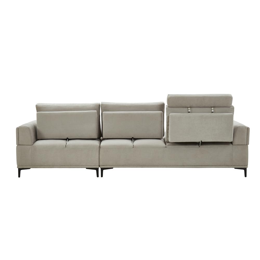 Modern Sectional Lucca Sectional Sofa with Push Back Functional, Right Facing Beige Color - CF-38L2G05R. Picture 6