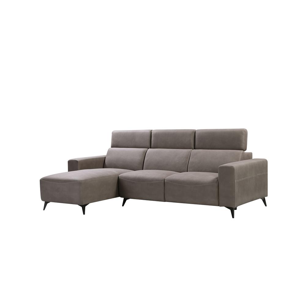 Modern Bari Sectional Sofa with Push Back Functional, Left Facing Grey Color - CF-46L2T14L. The main picture.