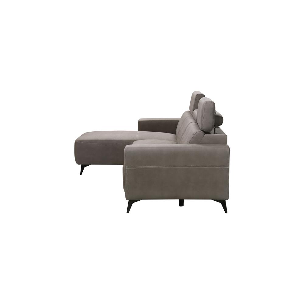 Modern Bari Sectional Sofa with Push Back Functional, Left Facing Grey Color - CF-46L2T14L. Picture 4