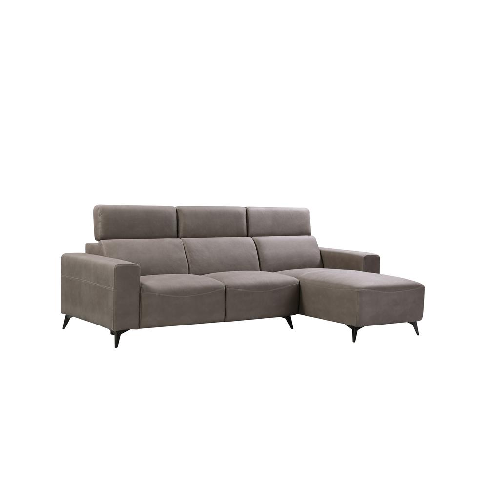 Modern Bari Sectional Sofa with Push Back Functional, Right Facing Grey Color - CF-46L2T14R. The main picture.
