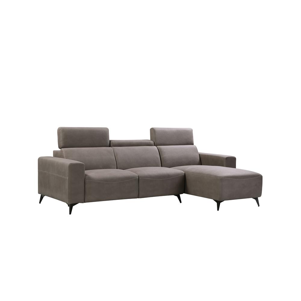 Modern Bari Sectional Sofa with Push Back Functional, Right Facing Grey Color - CF-46L2T14R. Picture 2