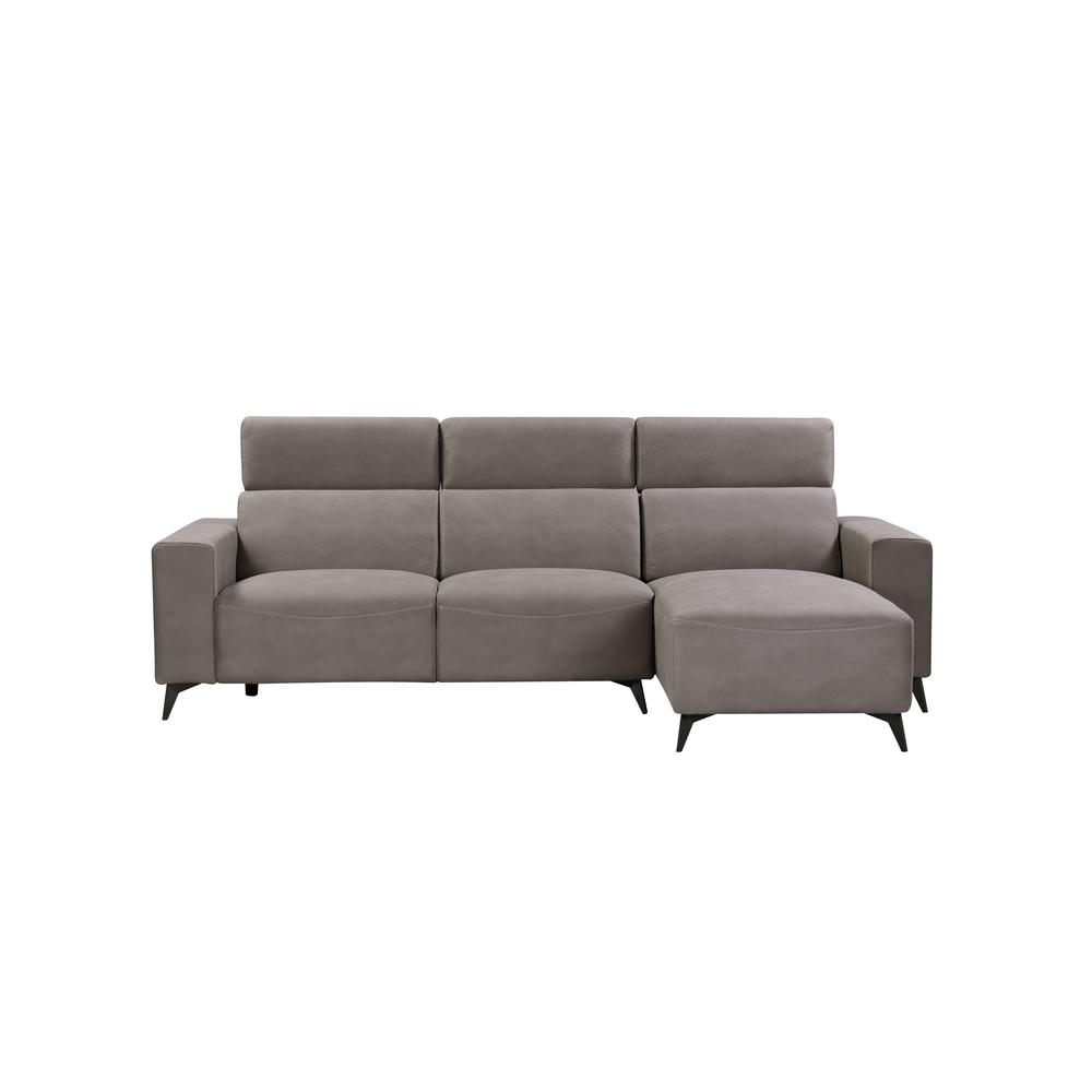 Modern Bari Sectional Sofa with Push Back Functional, Right Facing Grey Color - CF-46L2T14R. Picture 3