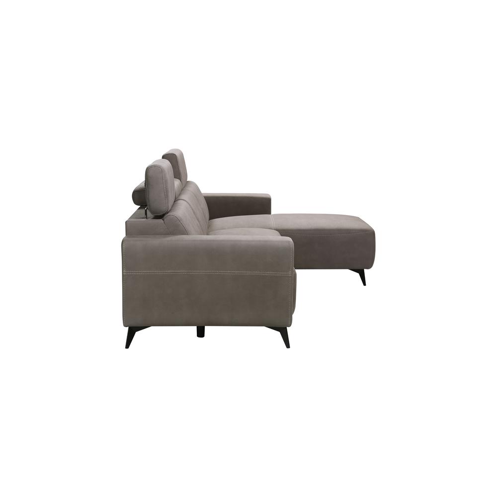 Modern Bari Sectional Sofa with Push Back Functional, Right Facing Grey Color - CF-46L2T14R. Picture 4