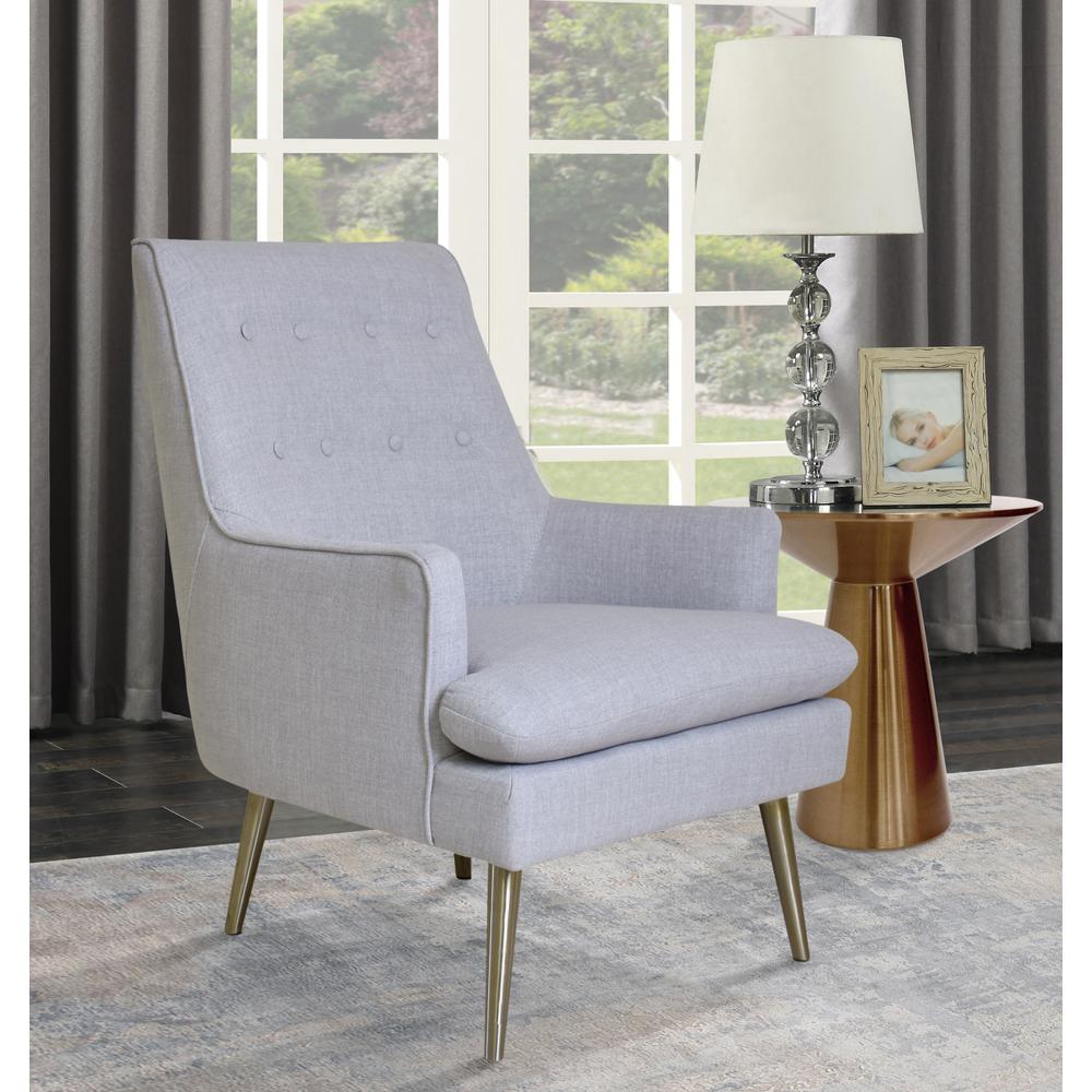Pasargad Home Emily Wing Armchair,Silver - DLN1091-5. Picture 6
