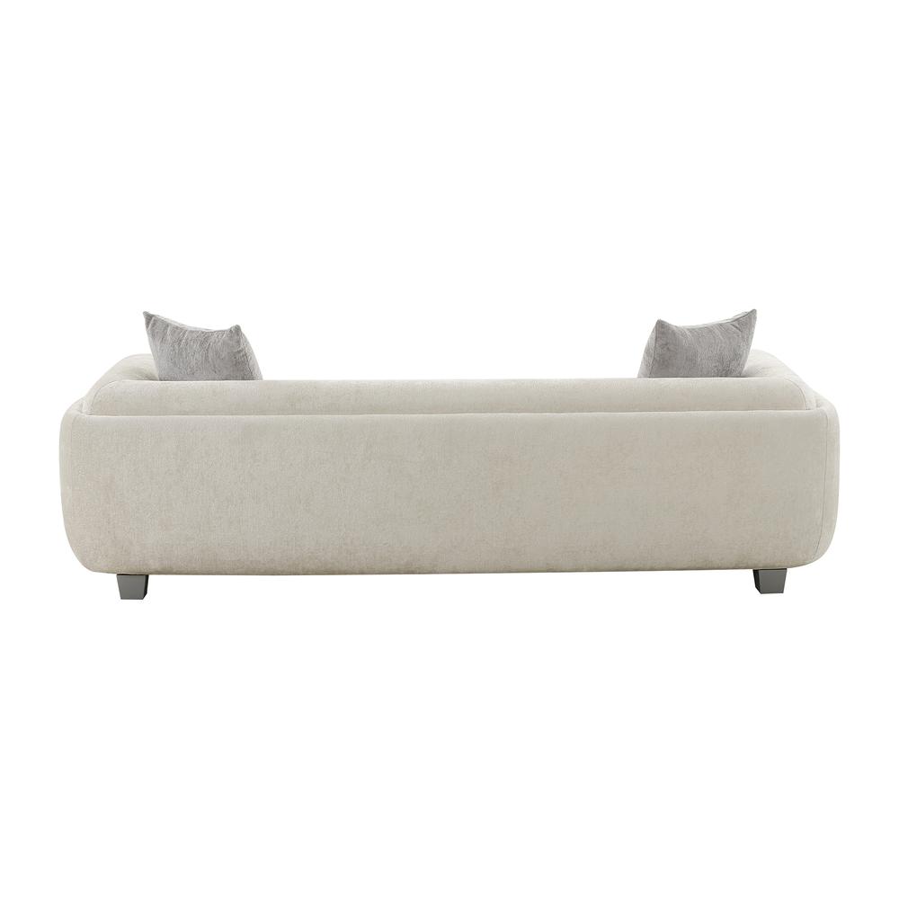 Pasargad Home Bergamo Ivory Fabric Sofa with 2 Pillows Included. Picture 4