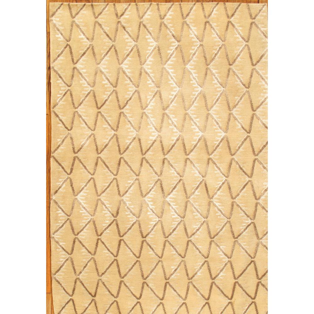 Pasargad Home Modern Collection Hand-Knotted Silk & Wool Beige Area Rug- 3'11" X 5' 9" - PPC-3 4X6. Picture 1