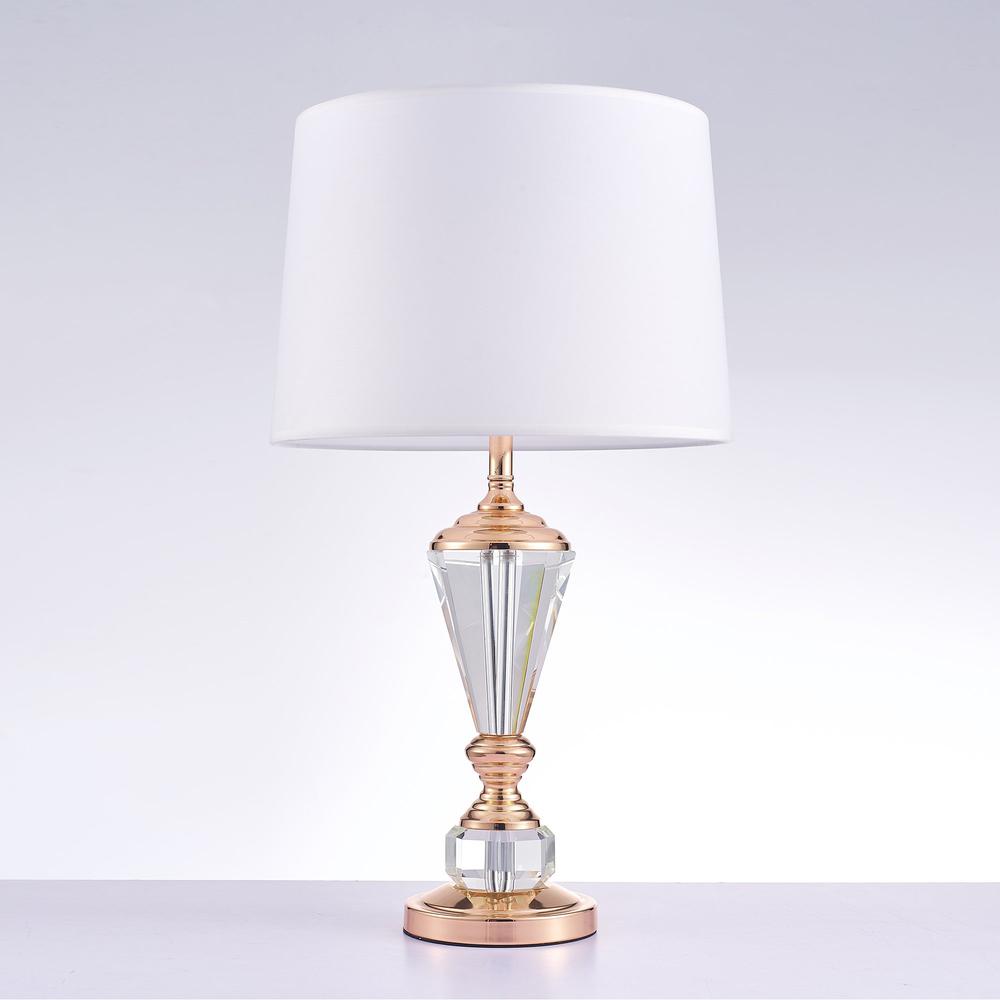 Simple Designs Home LT3303-RGD 1 Light Tear Drop Table Lamp Rose Gold,