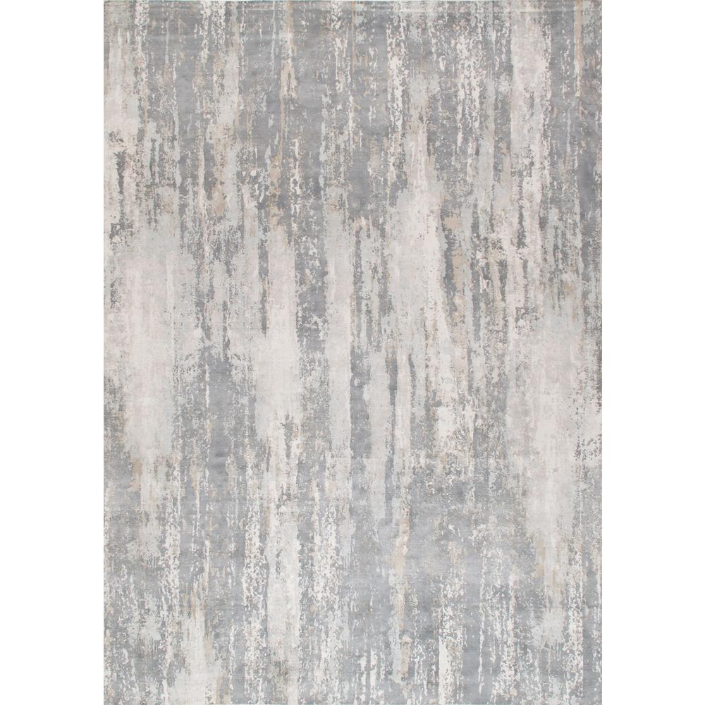 Pasargad Home Beverly Collection Hand-Loomed Grey Silk Rug-10' 0" X 14' 0" - POP-8145 10x14. The main picture.