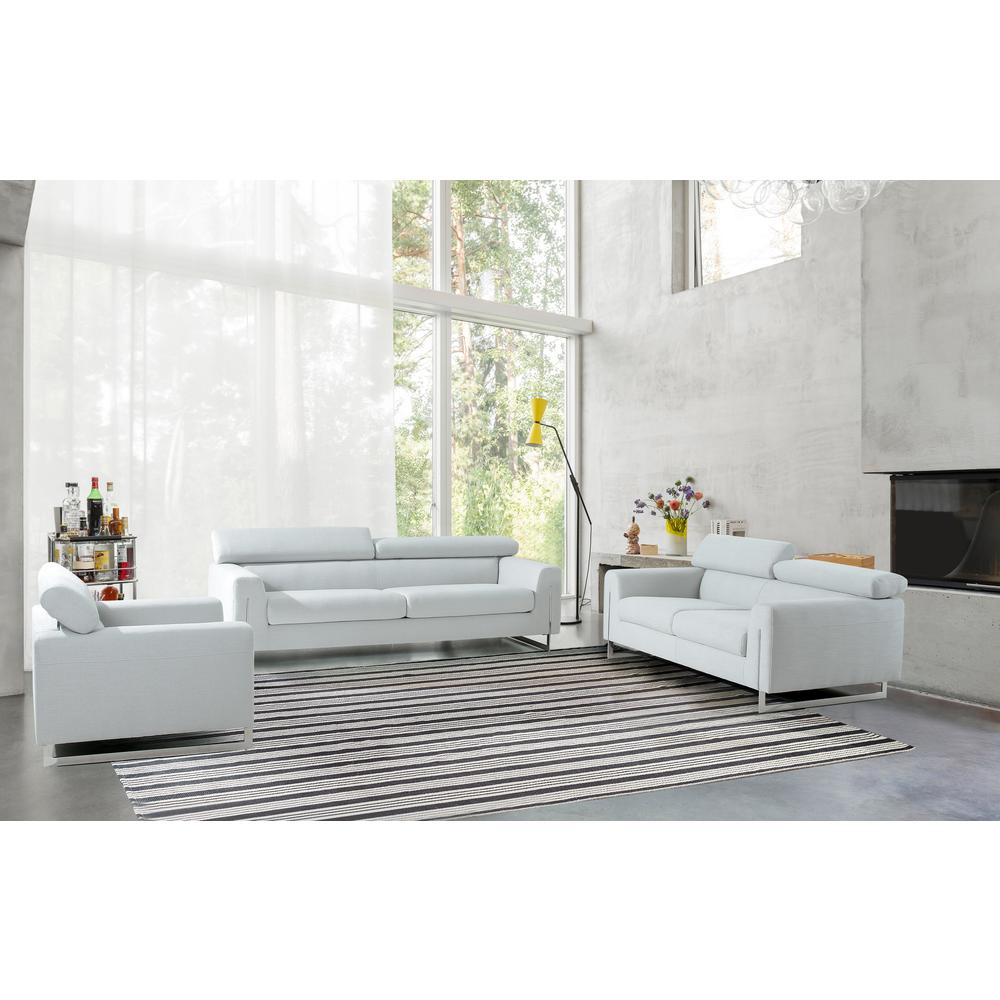 Pasargad Home Serena Modern Silver Sofa with Silver Leg - PZW-2027W-3. Picture 6