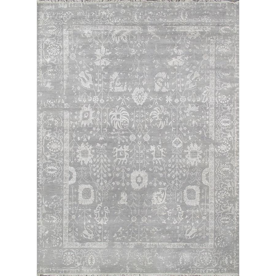Pasargad Home Transitional Collection Hand-Knotted Silk & Wool Area Rug- 8' 0" X 10' 2" - VASE-2 8x10. Picture 1