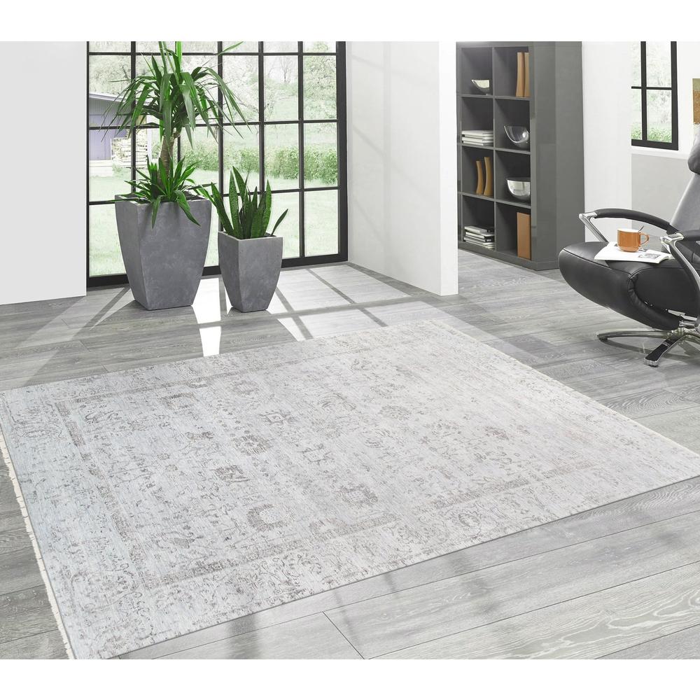 Pasargad Home Transitiona Collection Hand-Knotted Silk & Wool Area Rug- 9' 0" X 12' 0" - VASE-3JBB 9x12. Picture 4
