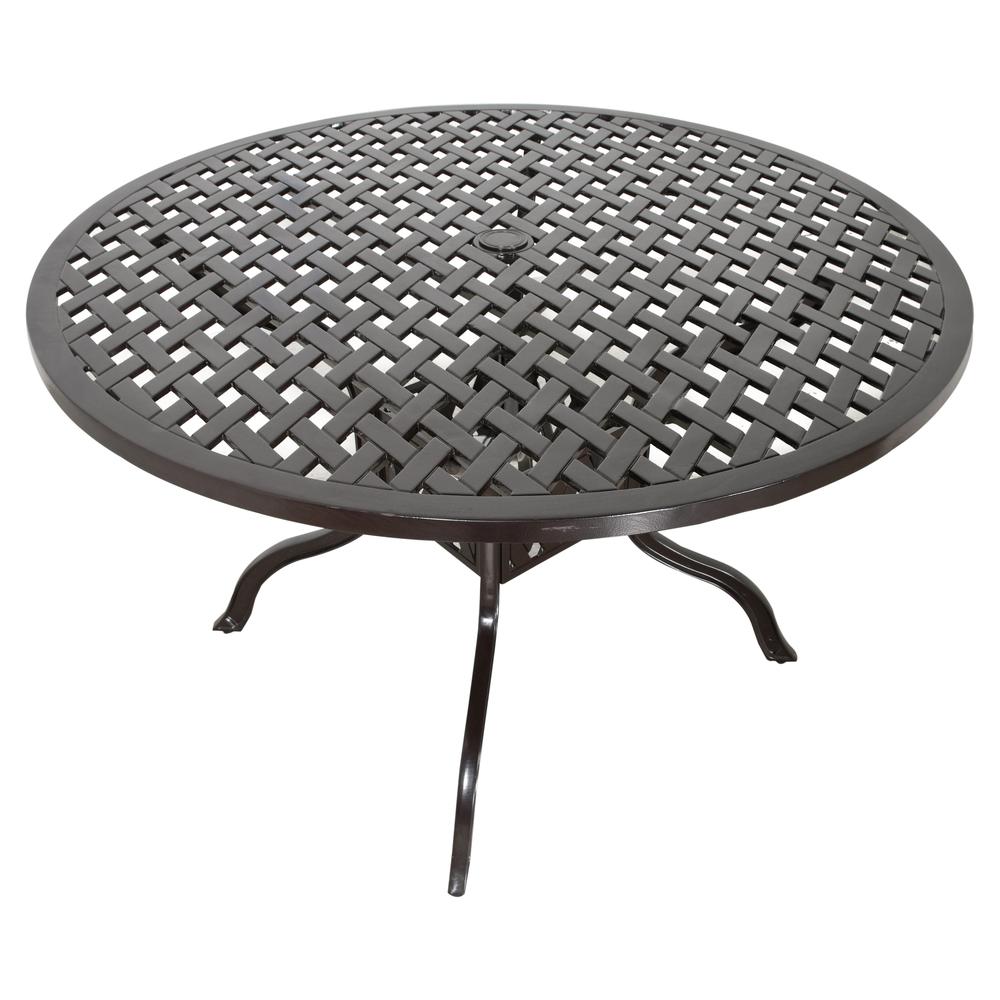 Savannah Outdoor Aluminum Round Dining Table. Picture 1