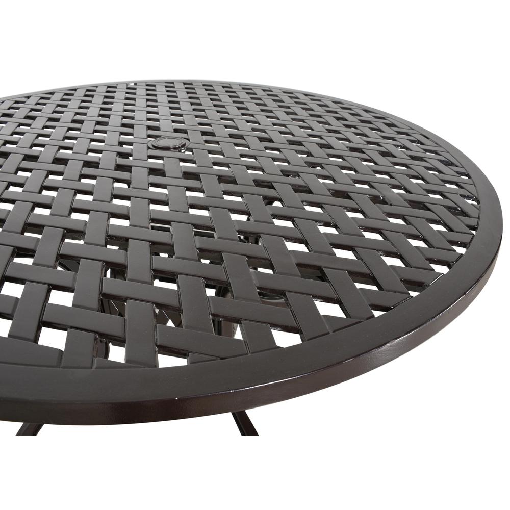 Savannah Outdoor Aluminum Round Dining Table. Picture 4
