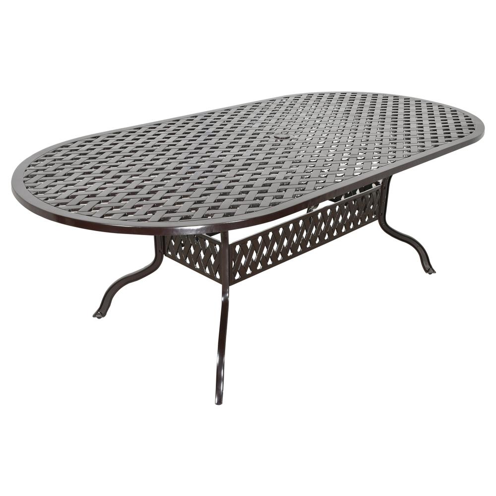 Savannah Outdoor Aluminum Oval Dining Table. Picture 1