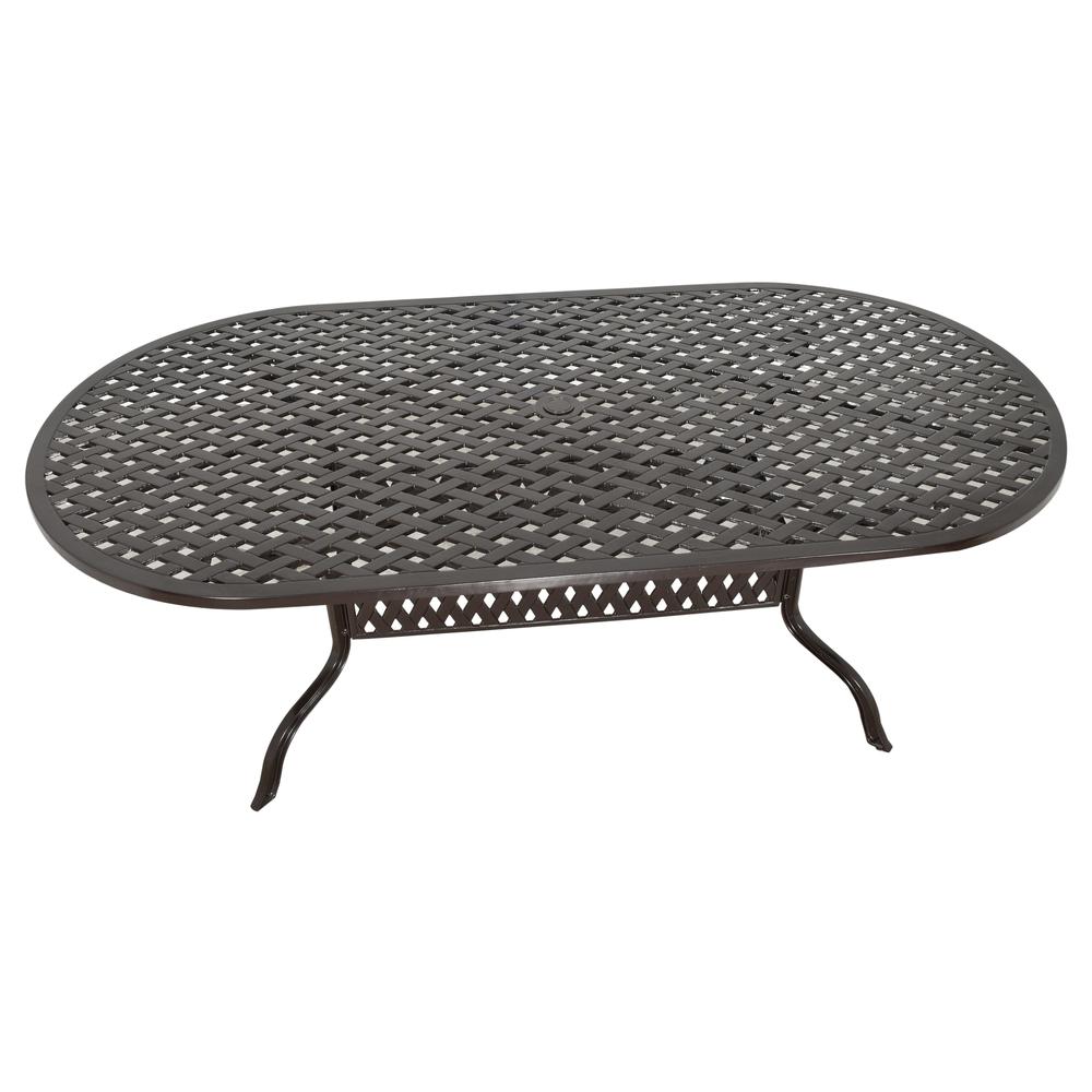 Savannah Outdoor Aluminum Oval Dining Table. Picture 3