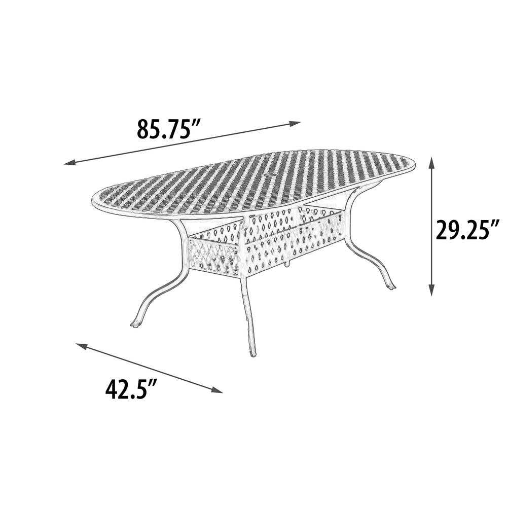 Savannah Outdoor Aluminum Oval Dining Table. Picture 5