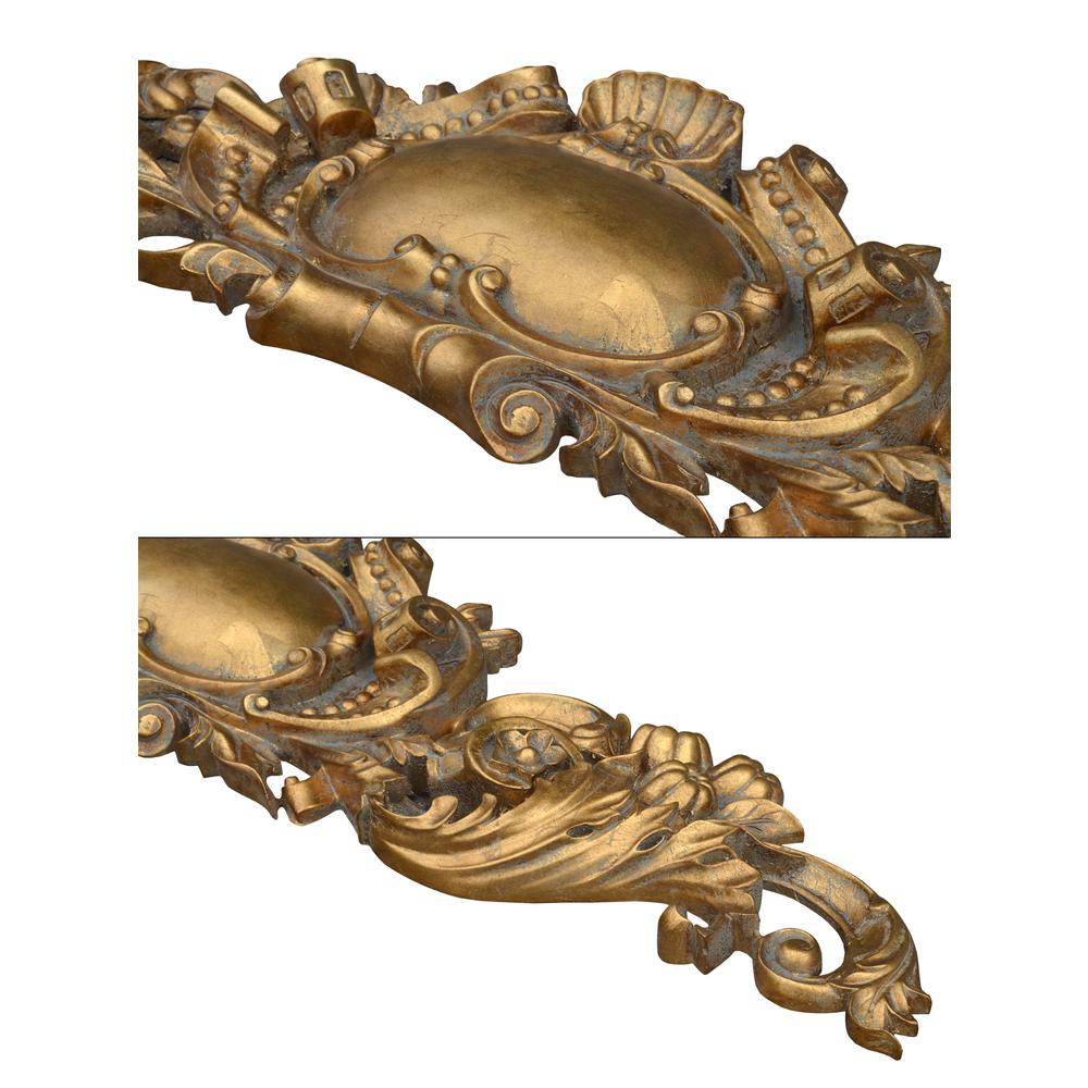 Royal Scroll Gilt Crest Pediment 50 Inch Wide. Picture 4