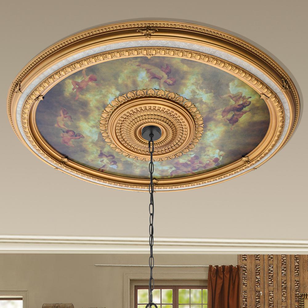 Classical Large Oval Chandelier Ceiling Medallion 79 inches. Picture 5