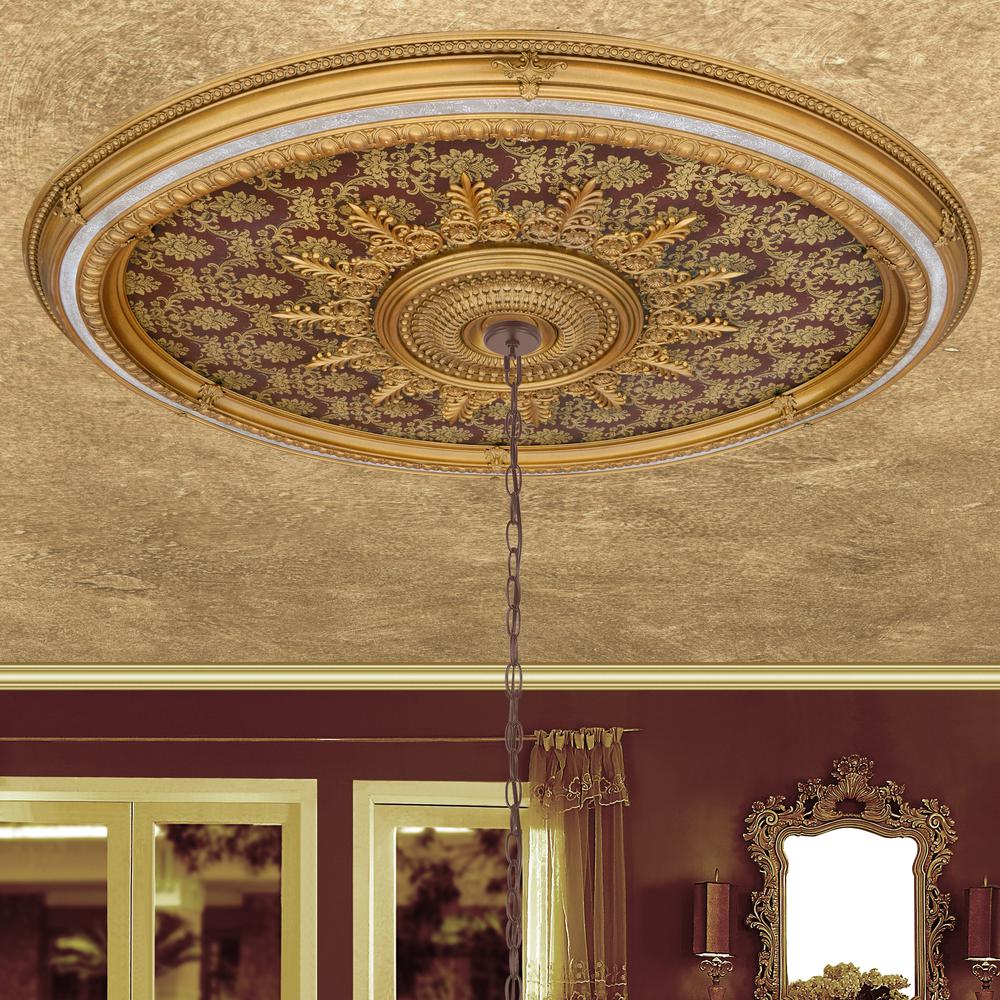 Brocade Oval Chandelier Ceiling Medallion 79 inches. The main picture.