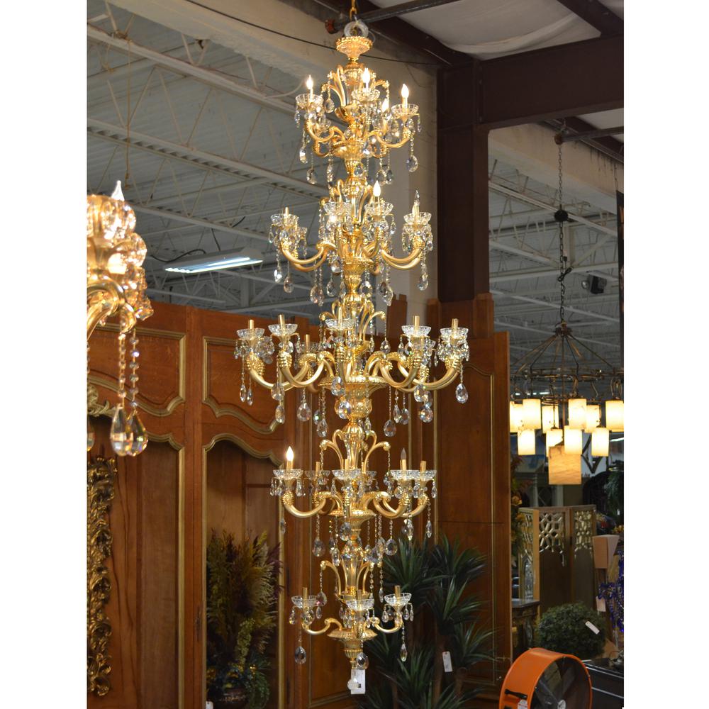 Alonzo Brushed Gold Chandelier. The main picture.