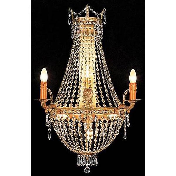 Gilt Crystal Chandelier Sconce. Picture 1