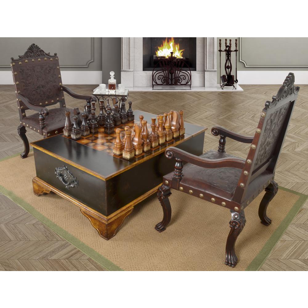Ebony Chess Set Coffee Table. Picture 2