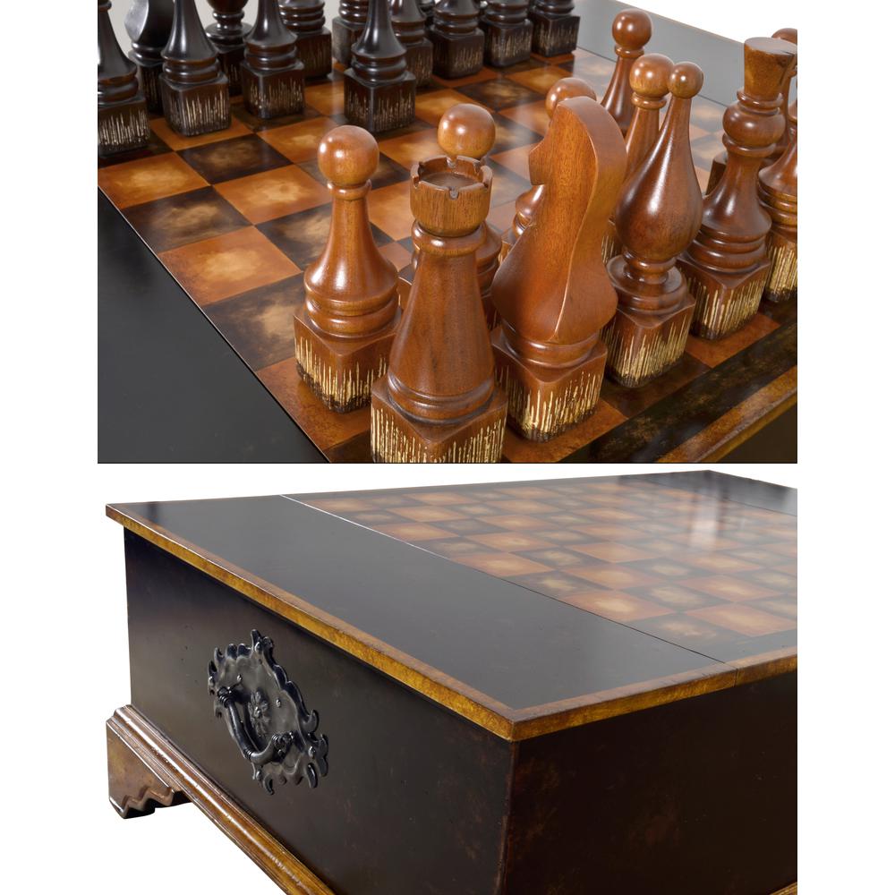 Ebony Chess Set Coffee Table. Picture 4
