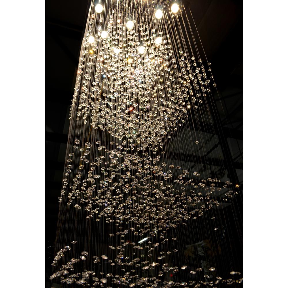 Grand Crystal Column Chandelier. Picture 2