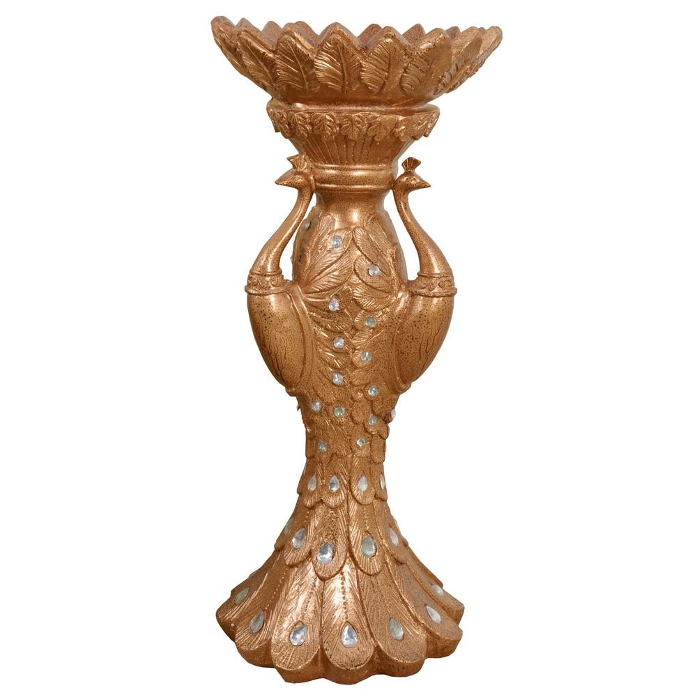Copper Drizzle Peacock Vase. Picture 1