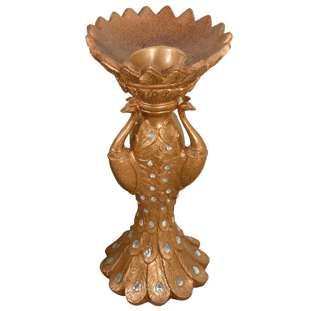 Copper Drizzle Peacock Vase. Picture 2