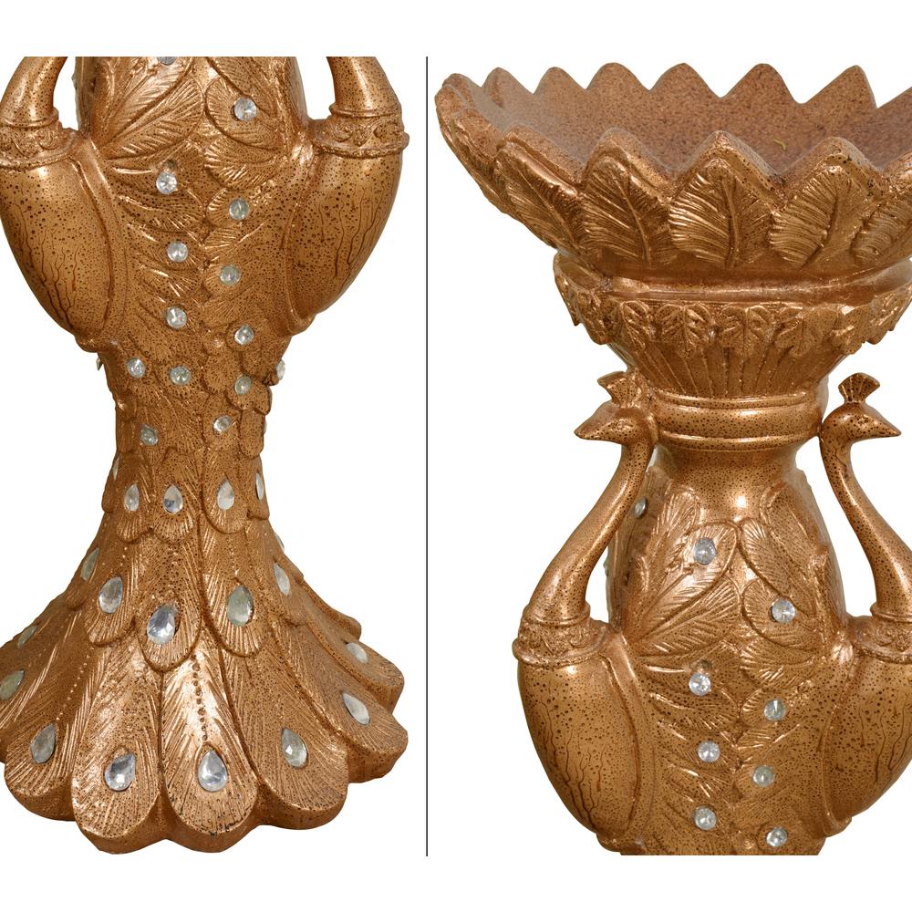 Copper Drizzle Peacock Vase. Picture 3