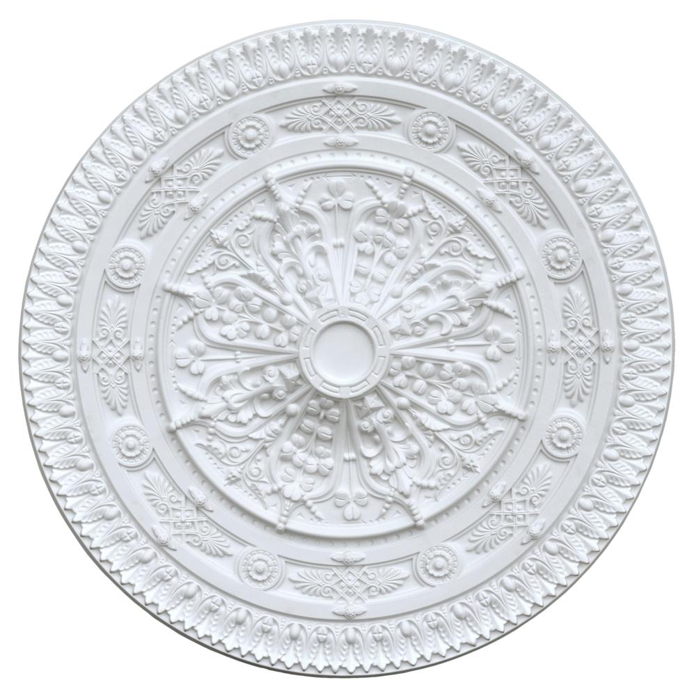 Classic White Round Ceiling Medallion 37 Inch Dia. Picture 1