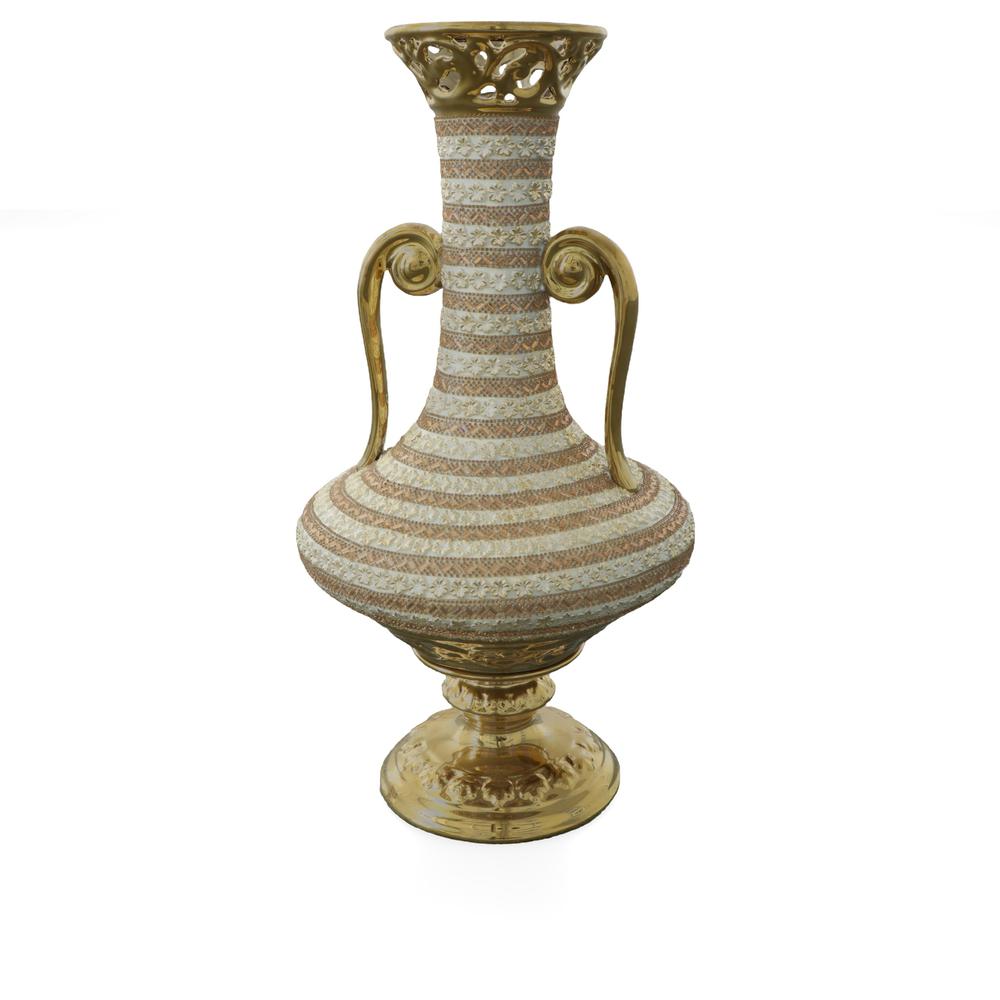 Golden Floral Tall Vase. Picture 1