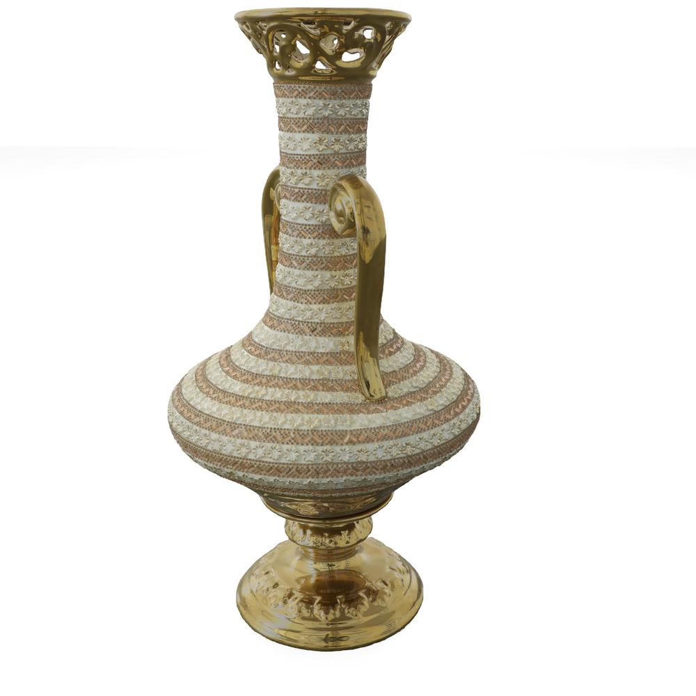Golden Floral Tall Vase. Picture 2