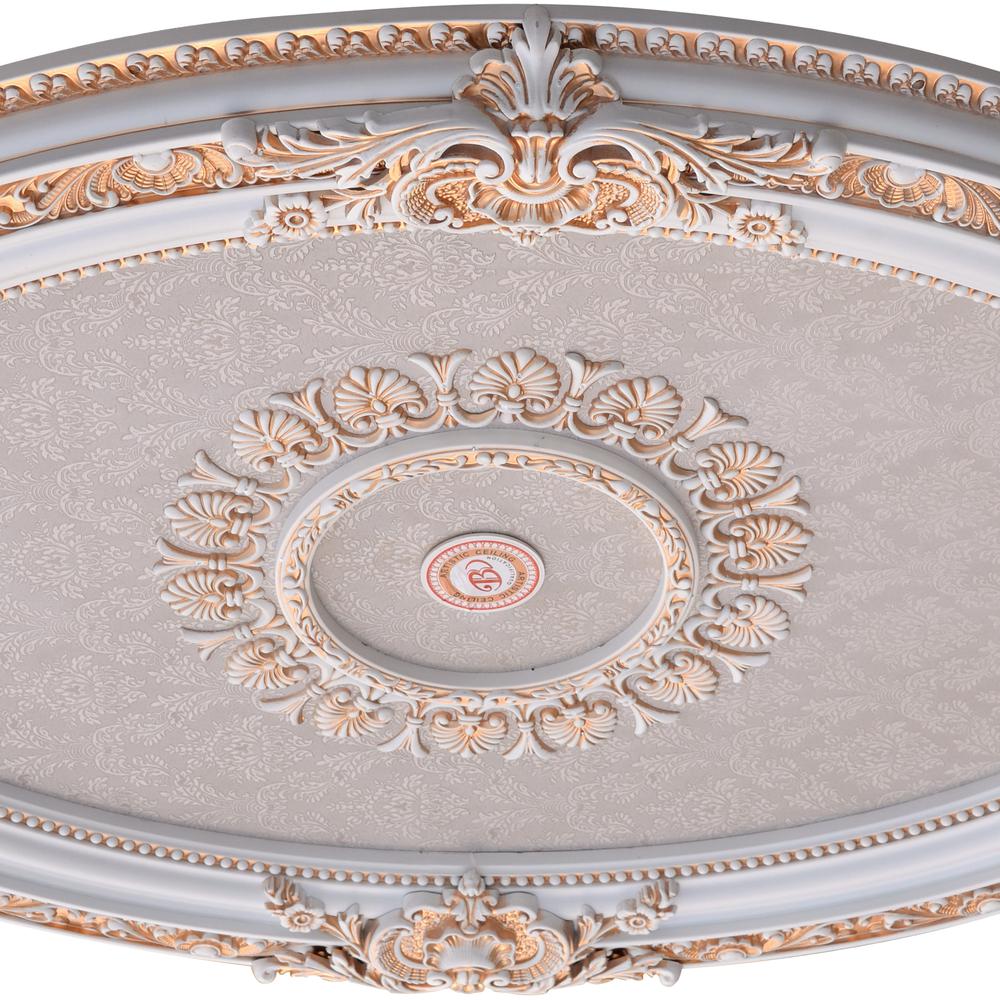 French Blanco Oval Chandelier Ceiling Medallion. Picture 2
