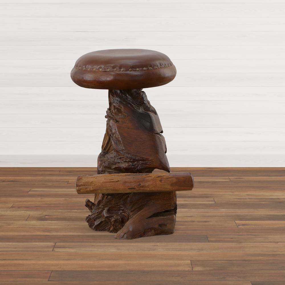 Old Growth Teak Root Counter Stool. Picture 2
