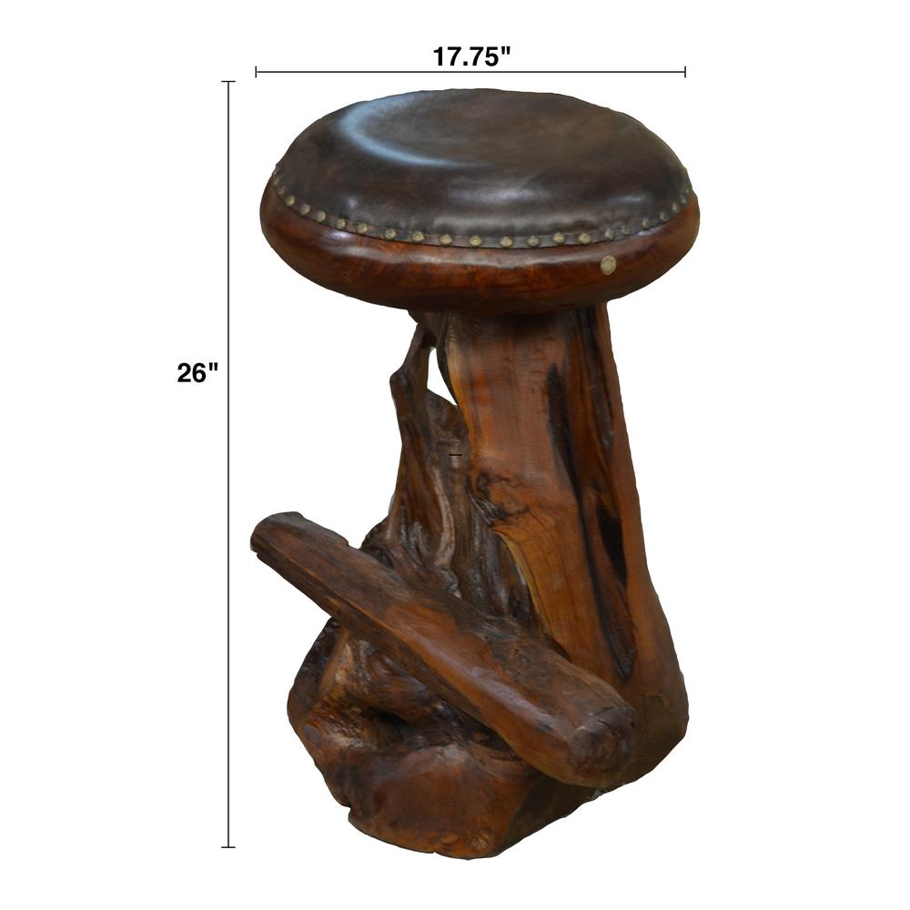 Old Growth Teak Root Counter Stool. Picture 5