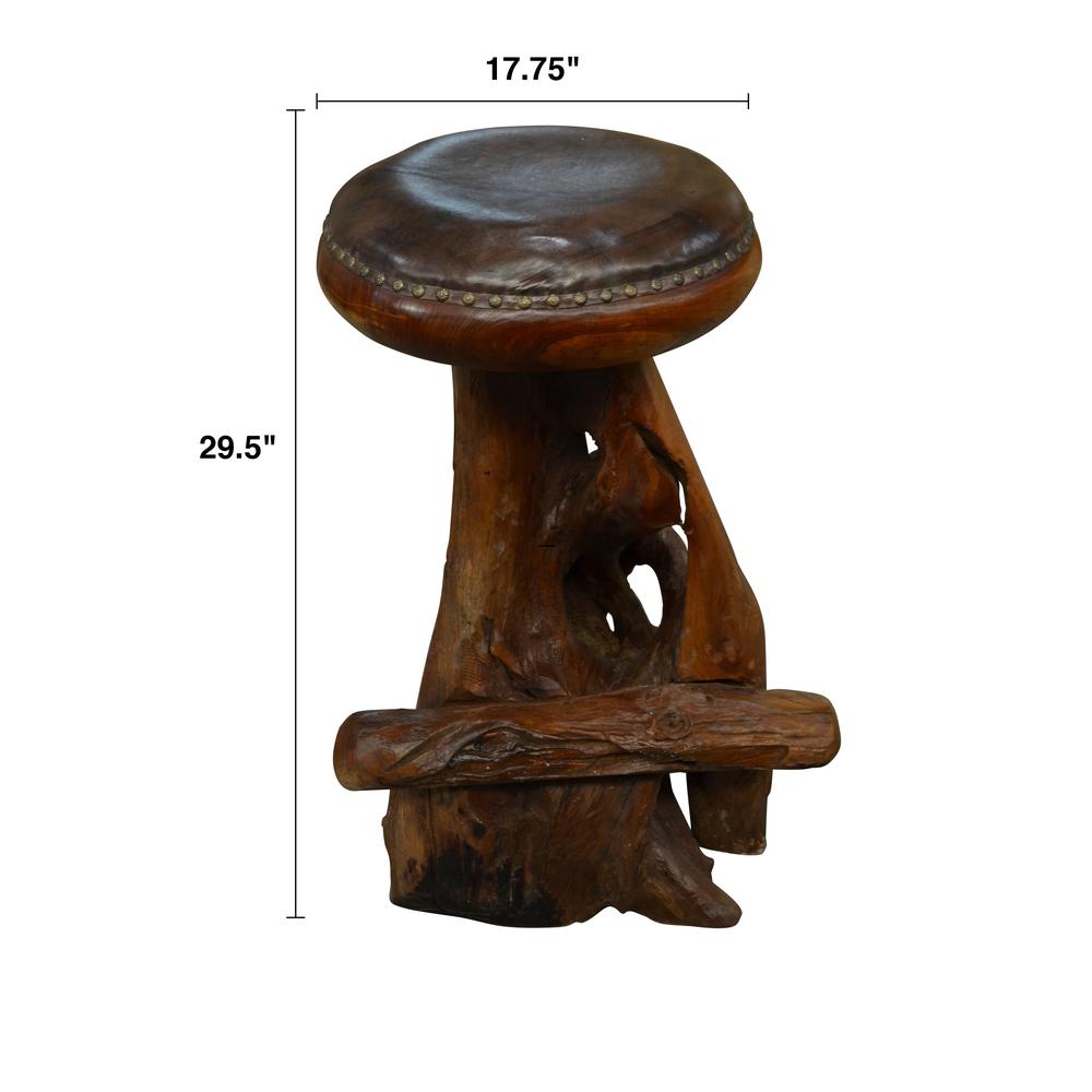 Old Growth Teak Root Bar Stool. Picture 2