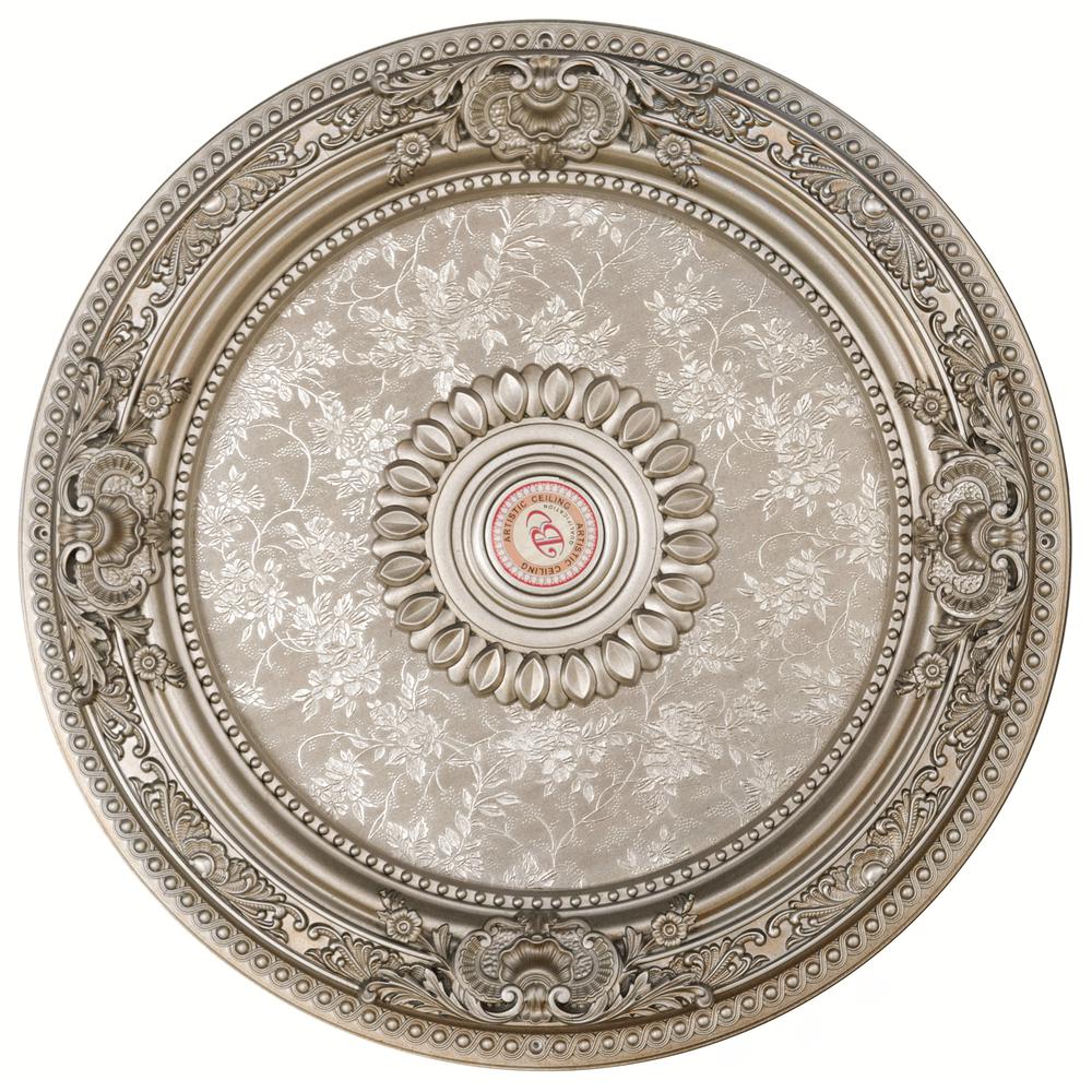 Petite Round Champagne Ceiling Medallion 24 Inch Diameter. Picture 1