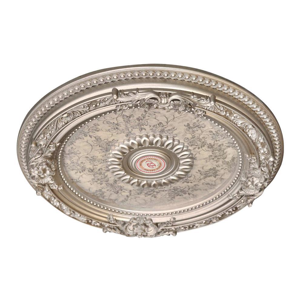Petite Round Champagne Ceiling Medallion  24 Inch Diameter. Picture 2