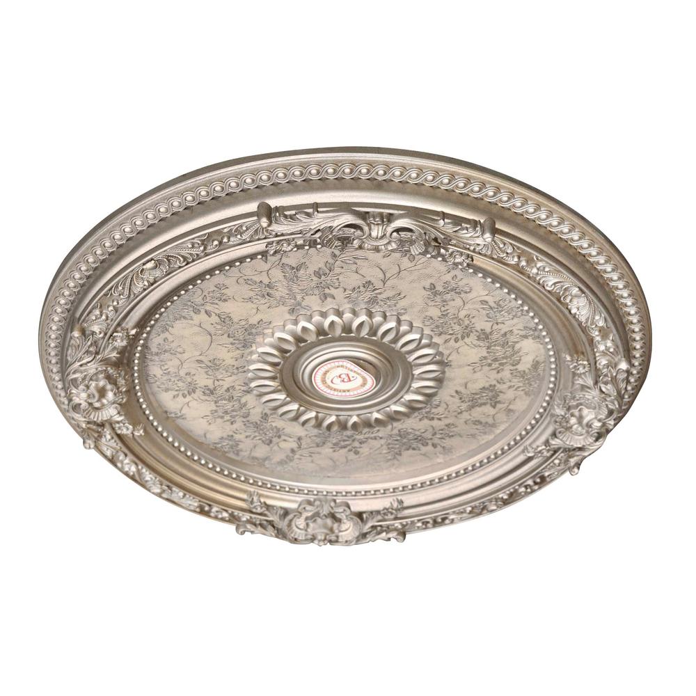 Petite Round Champagne Ceiling Medallion  24 Inch Diameter. Picture 3