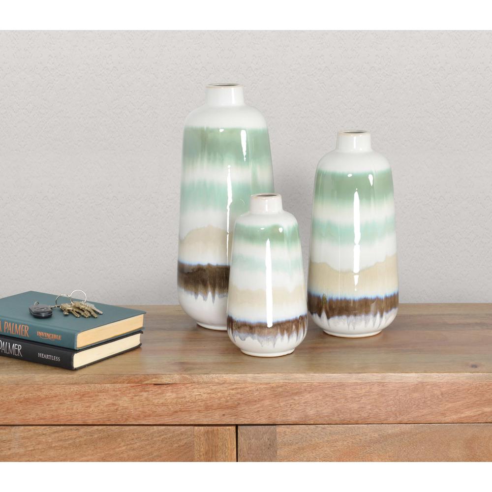Green Sand Vase Set of 3. Picture 5