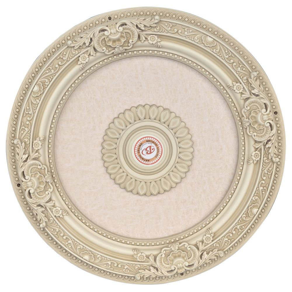 Cream French Petite Round Ceiling Medallion  24 Inch Diameter. Picture 1